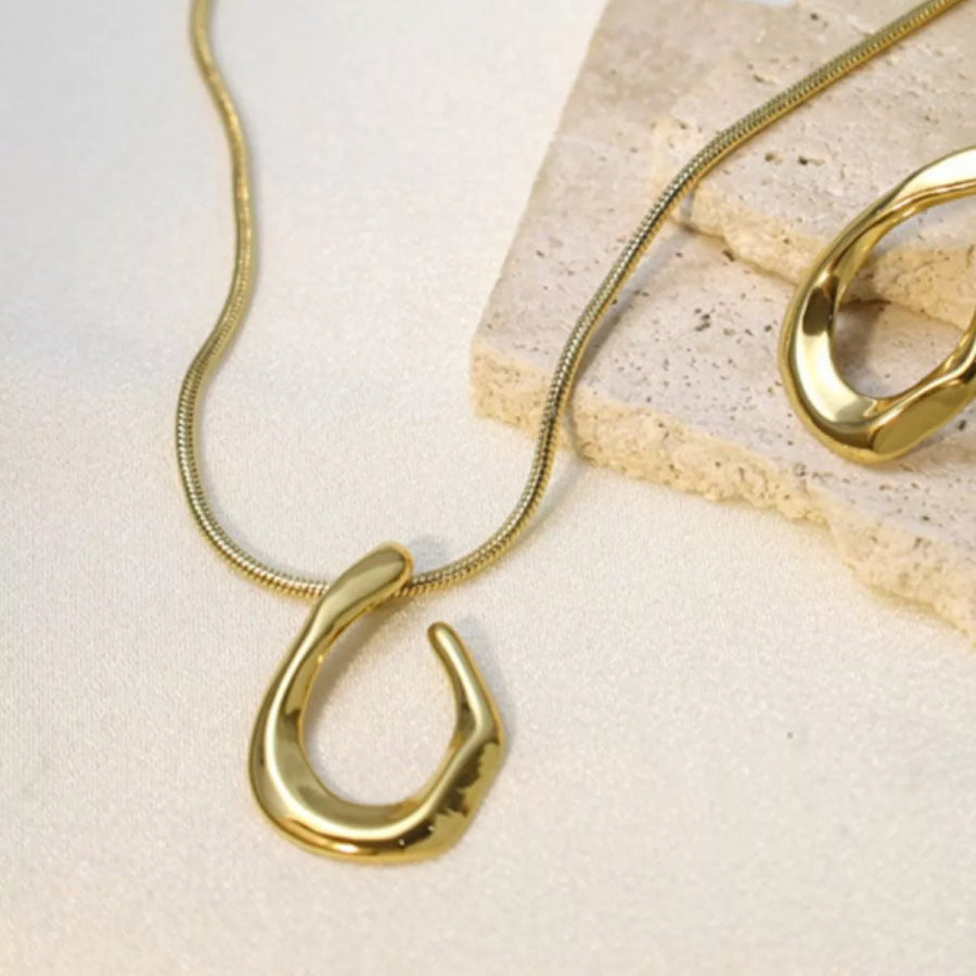 18K Gold-Plated Geometric Necklace Gold / One Size Apparel and Accessories