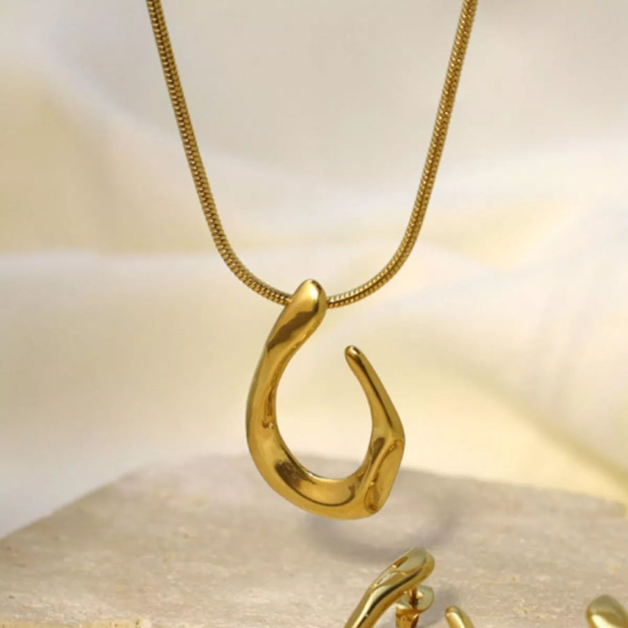 18K Gold-Plated Geometric Necklace Gold / One Size Apparel and Accessories