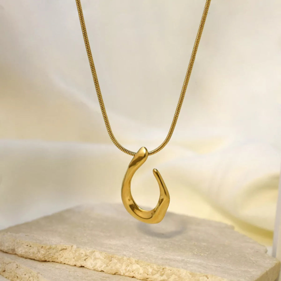 18K Gold-Plated Geometric Necklace Gold / One Size Apparel and Accessories