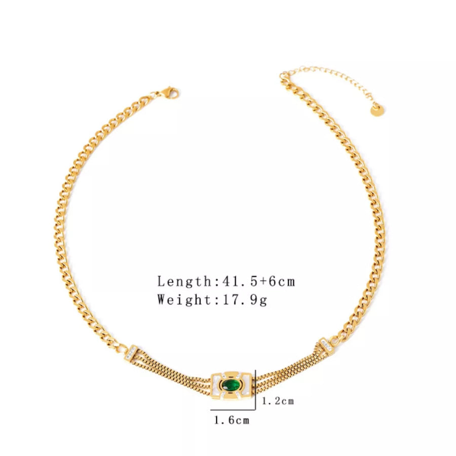 18K Gold-Plated Geometric Necklace Gold / onesize Apparel and Accessories