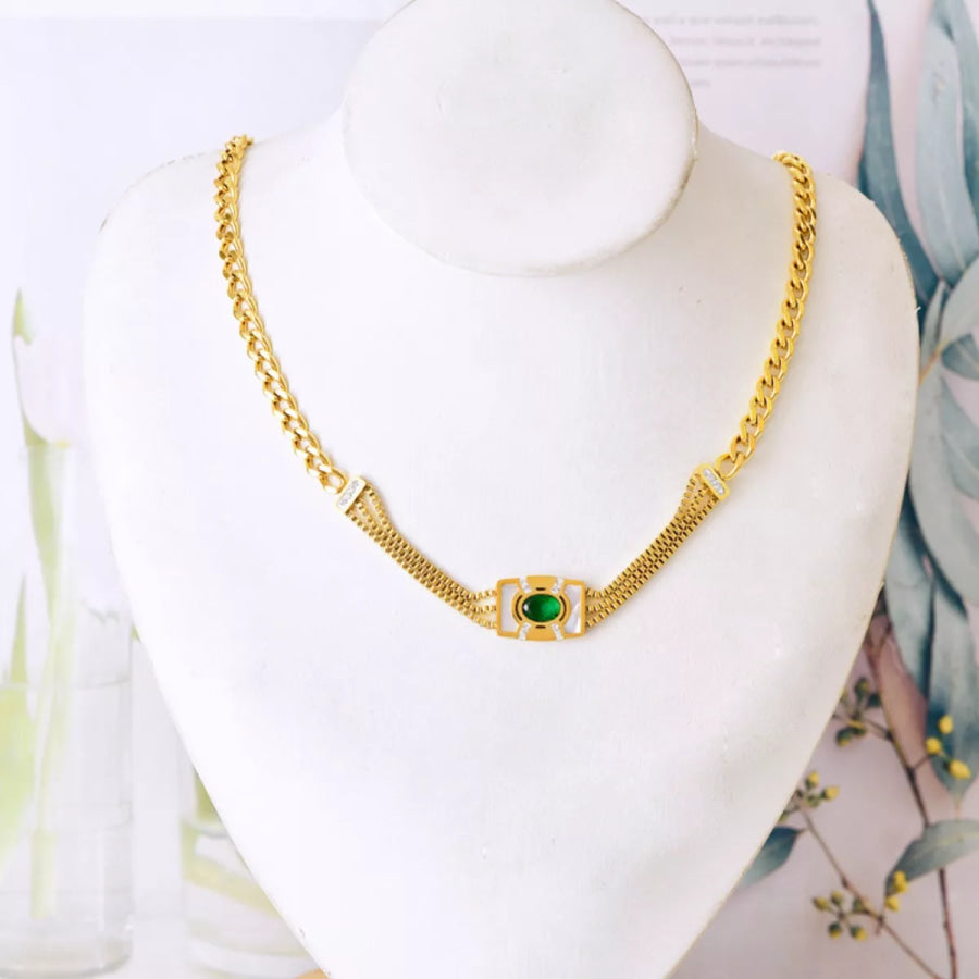 18K Gold-Plated Geometric Necklace Gold / onesize Apparel and Accessories