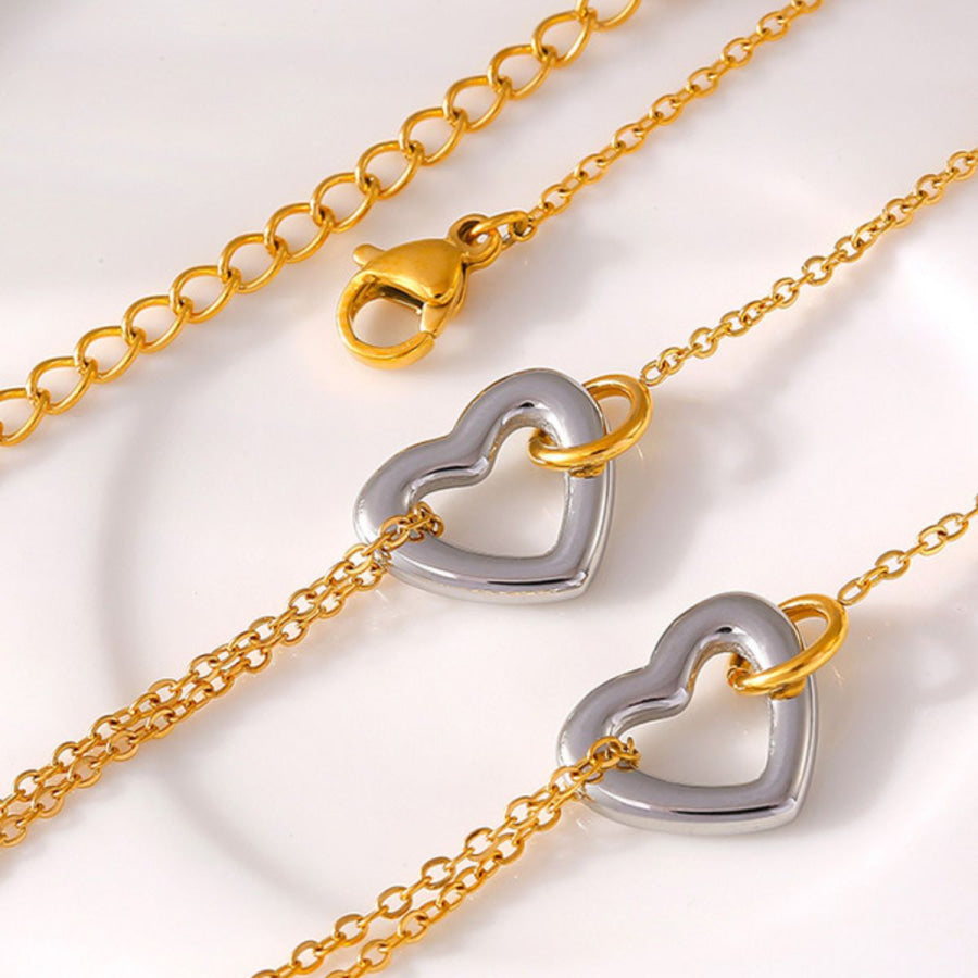 18K Gold-Plated Heart Bracelet Gold / One Size Apparel and Accessories