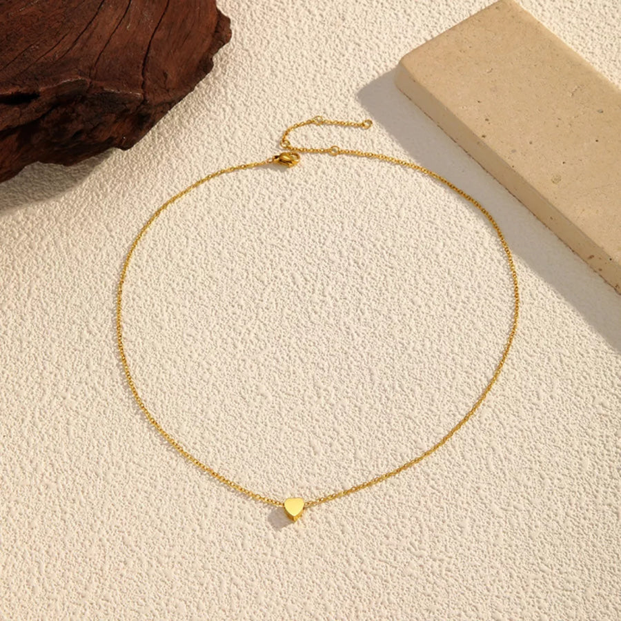 18K Gold-Plated Heart Pendant Necklace Gold / onesize Apparel and Accessories