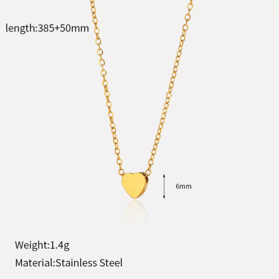 18K Gold-Plated Heart Pendant Necklace Gold / onesize Apparel and Accessories