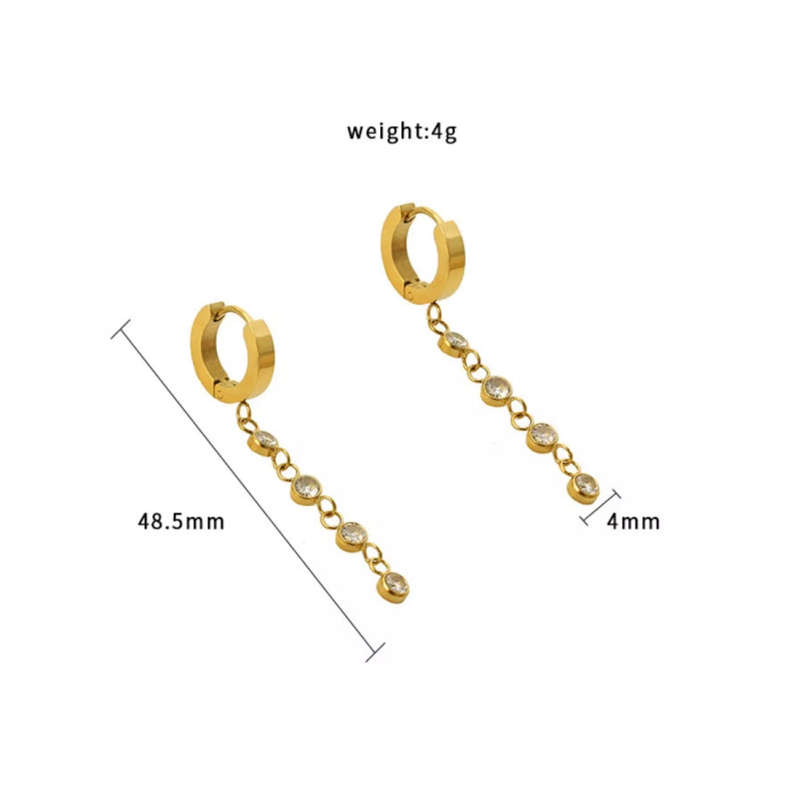 18K Gold-Plated Hoop Drop Earrings Gold / onesize Apparel and Accessories