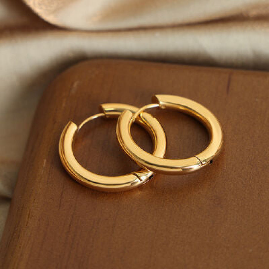 18K Gold - Plated Huggie Earrings Clothing