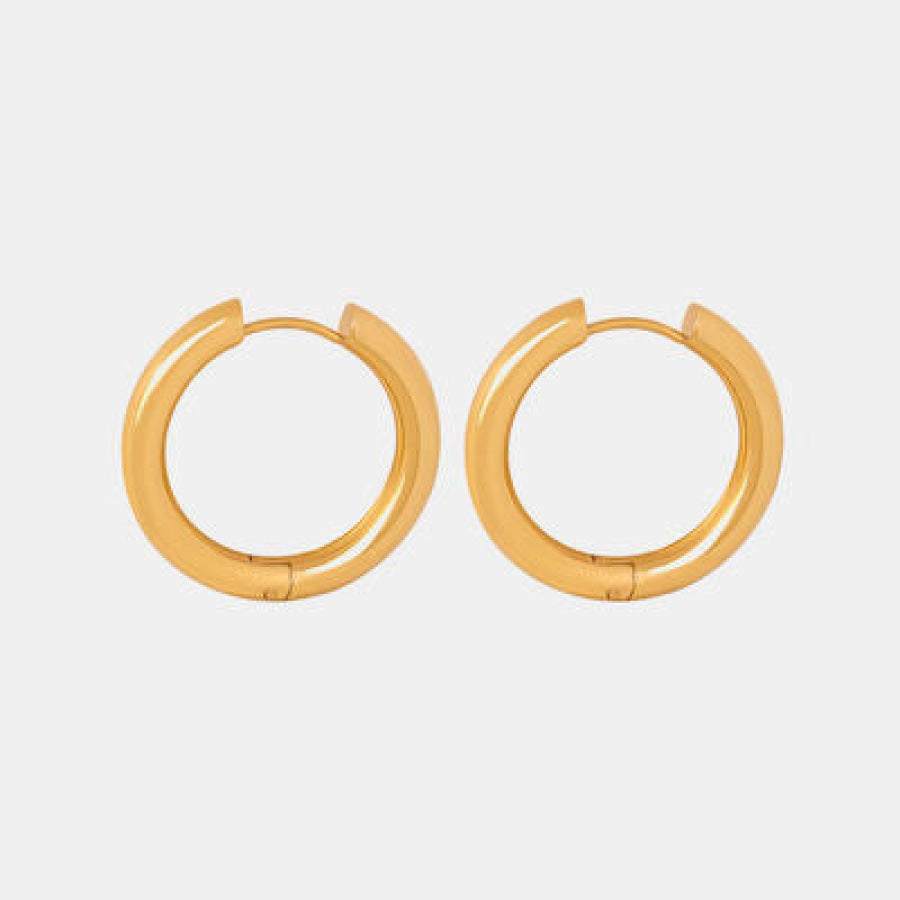 18K Gold - Plated Huggie Earrings Gold / One Size Clothing