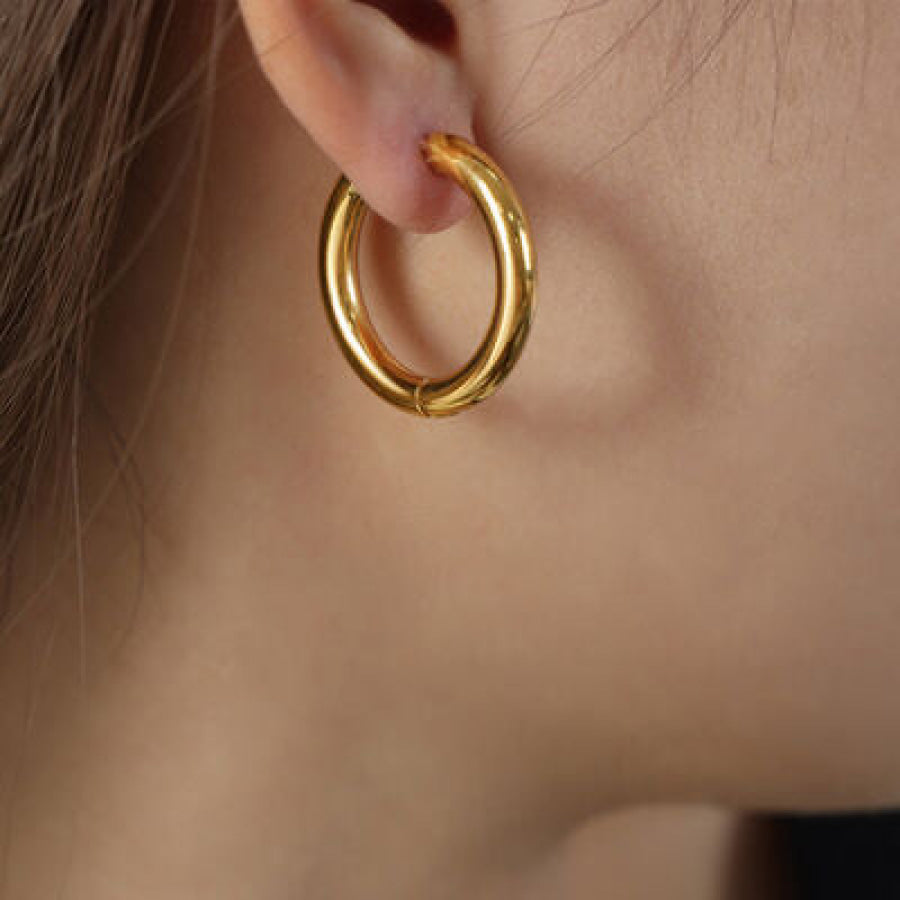 18K Gold - Plated Huggie Earrings Clothing