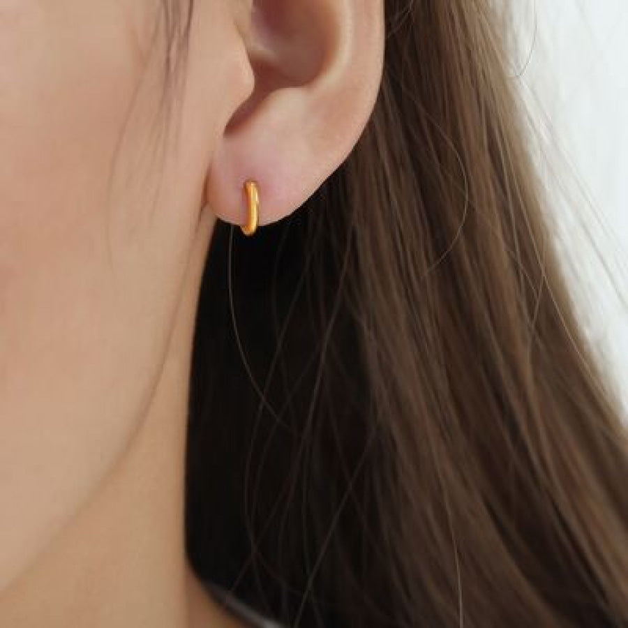 18K Gold - Plated Huggie Earrings Style A / One Size Apparel and Accessories