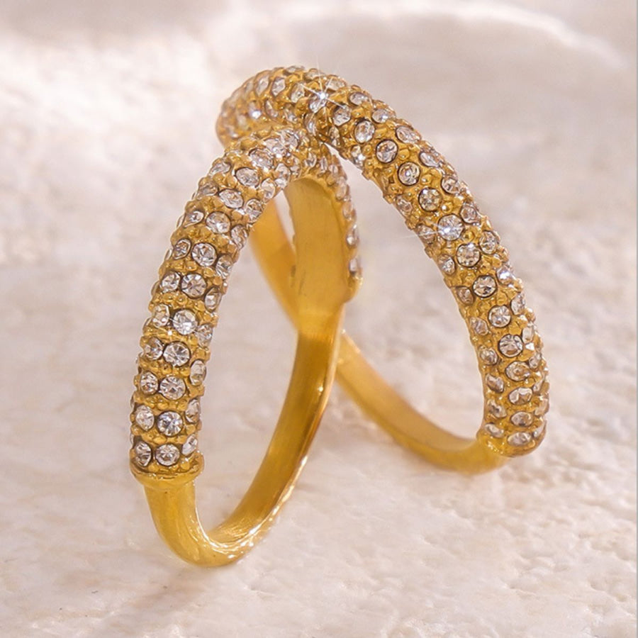 18K Gold-Plated Inlaid Zircon Ring Apparel and Accessories