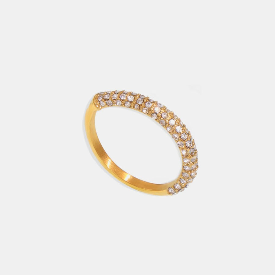 18K Gold-Plated Inlaid Zircon Ring White / 6 Apparel and Accessories