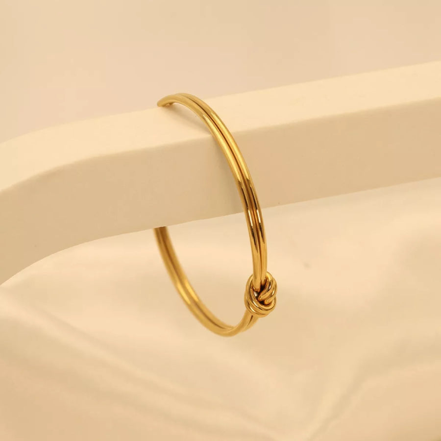 18K Gold-Plated Knot Open Bracelet Gold / onesize Apparel and Accessories