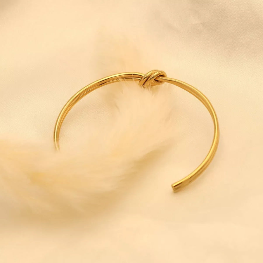 18K Gold-Plated Knot Open Bracelet Gold / onesize Apparel and Accessories