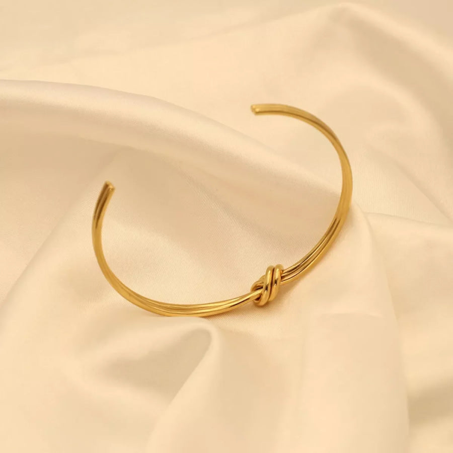 18K Gold-Plated Knot Open Bracelet Gold / onesize Apparel and Accessories