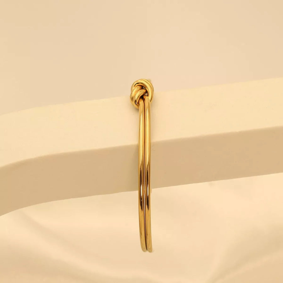 18K Gold-Plated Knot Open Bracelet Gold / onesize Apparel and Accessories