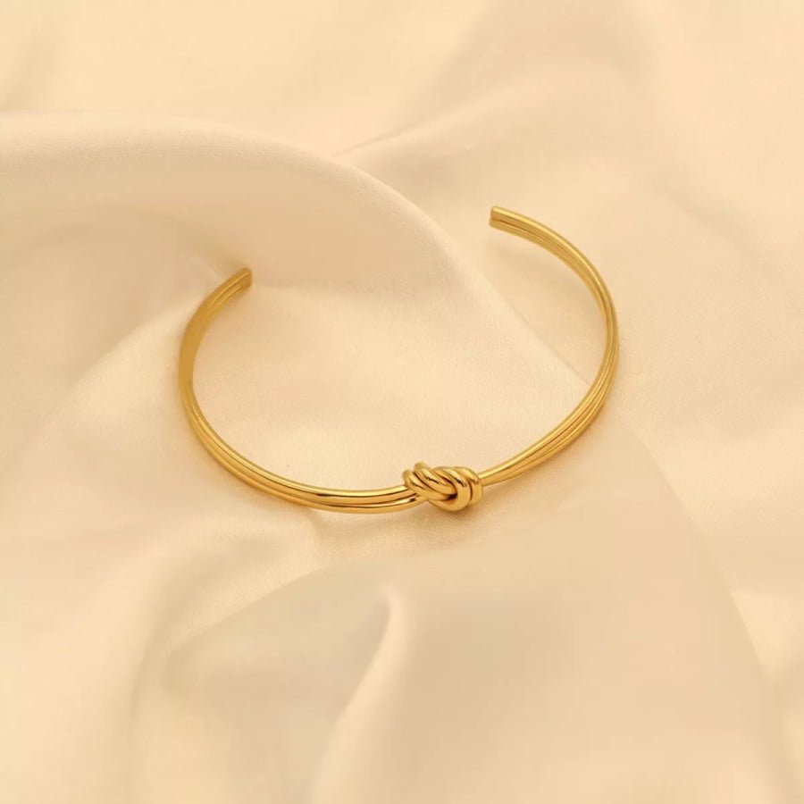 18K Gold-Plated Knot Open Bracelet Gold / onesize Apparel and Accessories