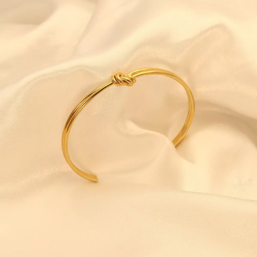 18K Gold-Plated Knot Open Bracelet Gold / onesize Apparel and Accessories