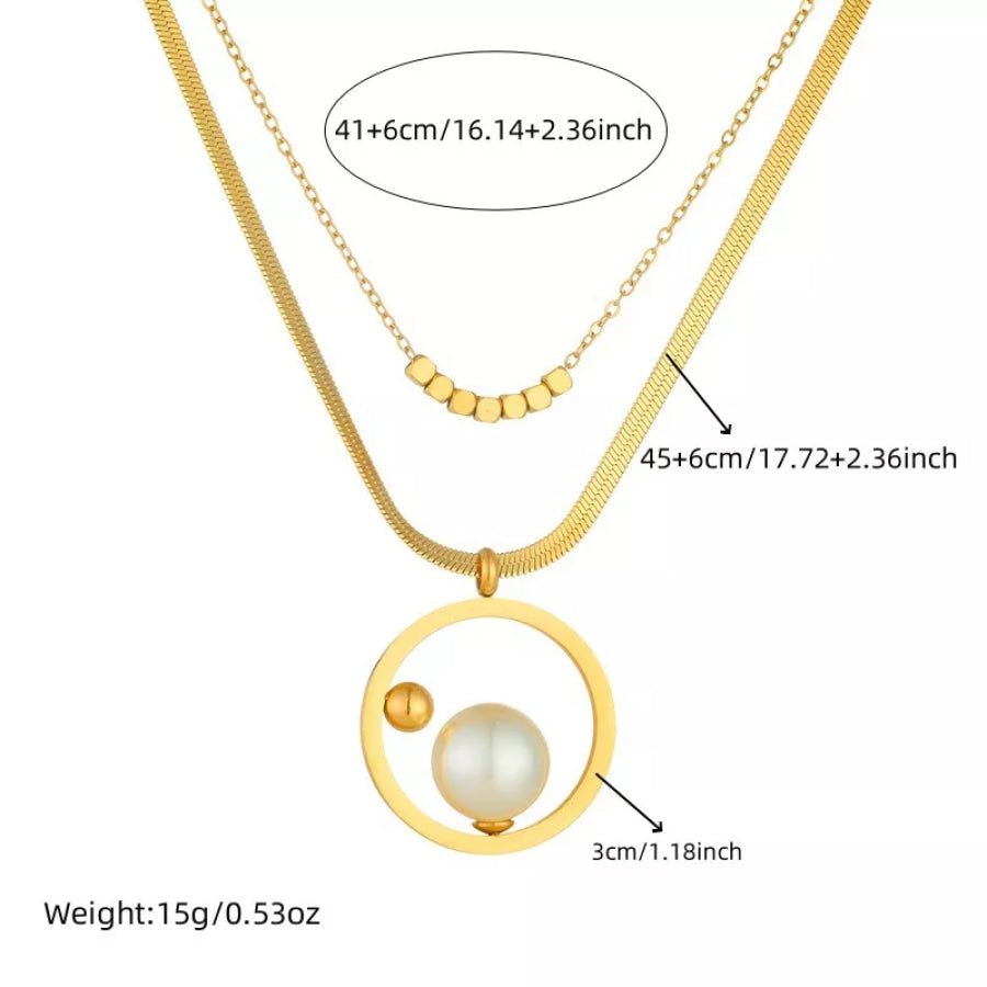 18K Gold-Plated Layered Necklace & Earrings and Ring Jewelry Set Gold / onesize Apparel Accessories