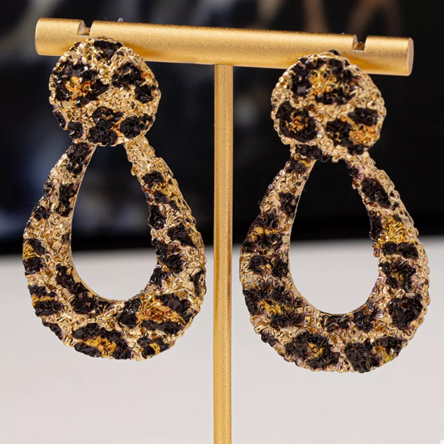 18K Gold-Plated Leopard Dangle Earrings Apparel and Accessories