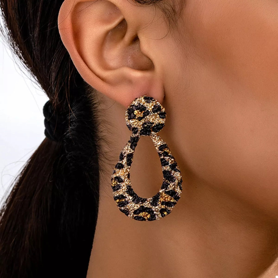 18K Gold-Plated Leopard Dangle Earrings Style A / One Size Apparel and Accessories