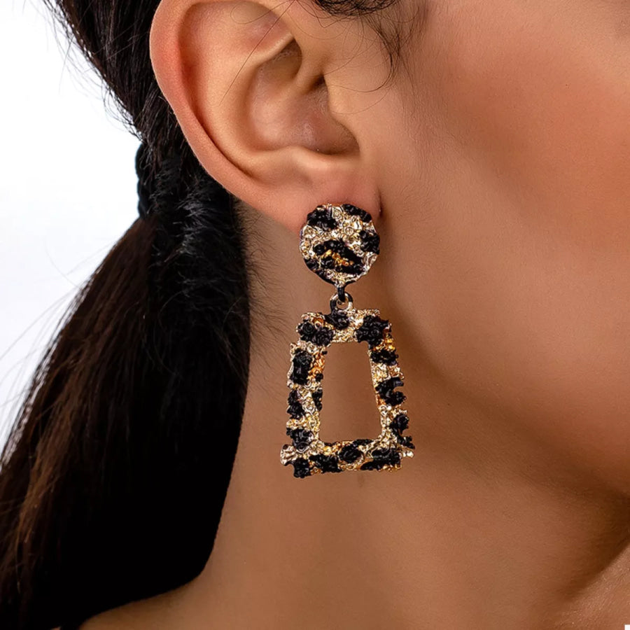 18K Gold-Plated Leopard Dangle Earrings Style B / One Size Apparel and Accessories