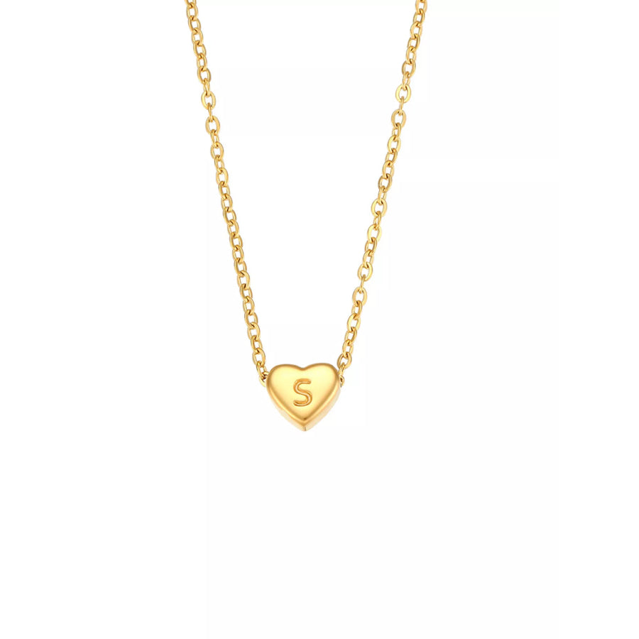 18K Gold-Plated Letter Heart Necklace Apparel and Accessories