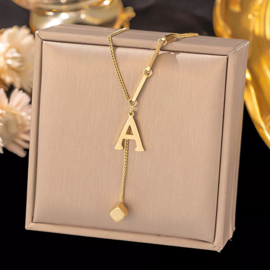 18K Gold-Plated Letter Pendant Necklace Apparel and Accessories