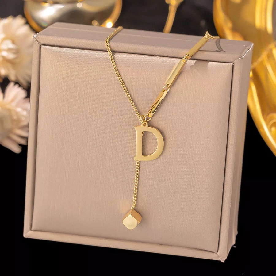 18K Gold-Plated Letter Pendant Necklace Apparel and Accessories