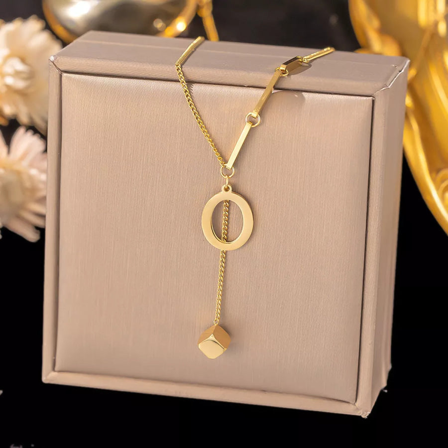 18K Gold-Plated Letter Pendant Necklace Style O / onesize Apparel and Accessories