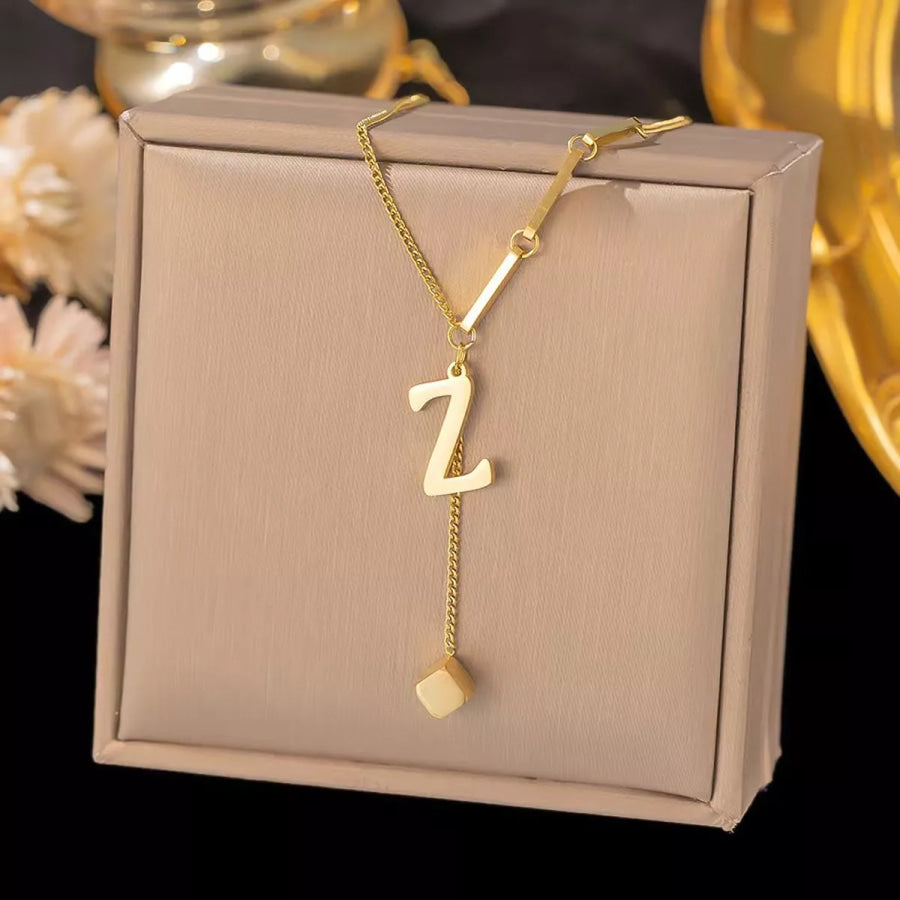 18K Gold-Plated Letter Pendant Necklace Style Z / onesize Apparel and Accessories