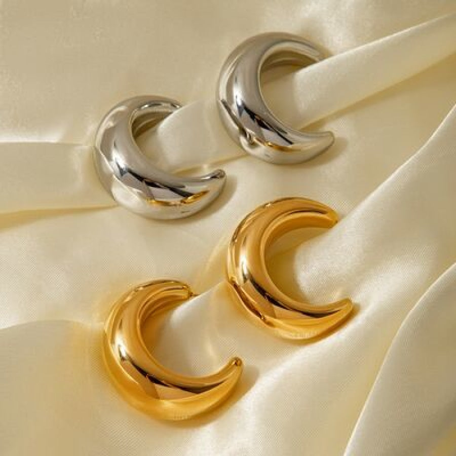18K Gold-Plated Moon Crescent Earrings Clothing