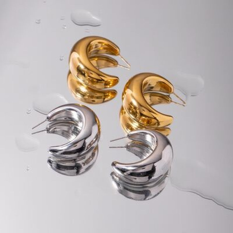 18K Gold-Plated Moon Crescent Earrings Clothing