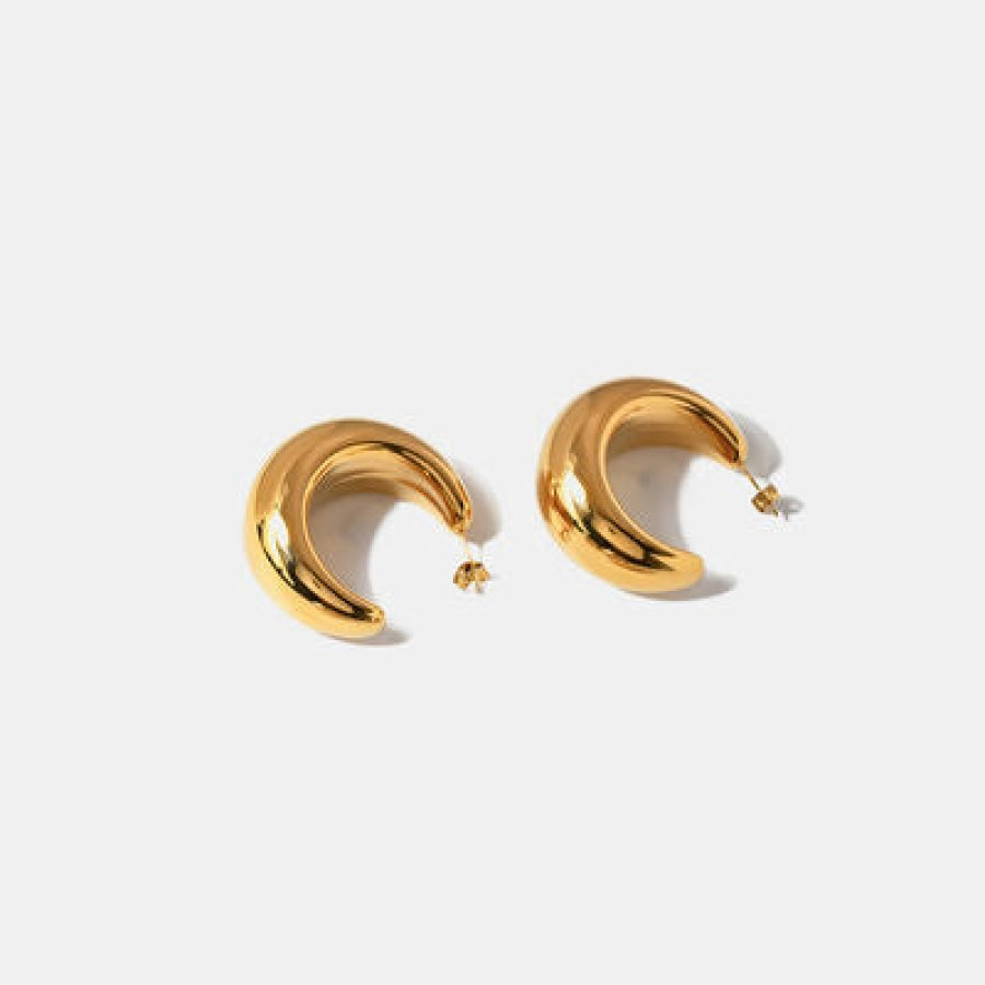 18K Gold-Plated Moon Crescent Earrings Gold / One Size Clothing