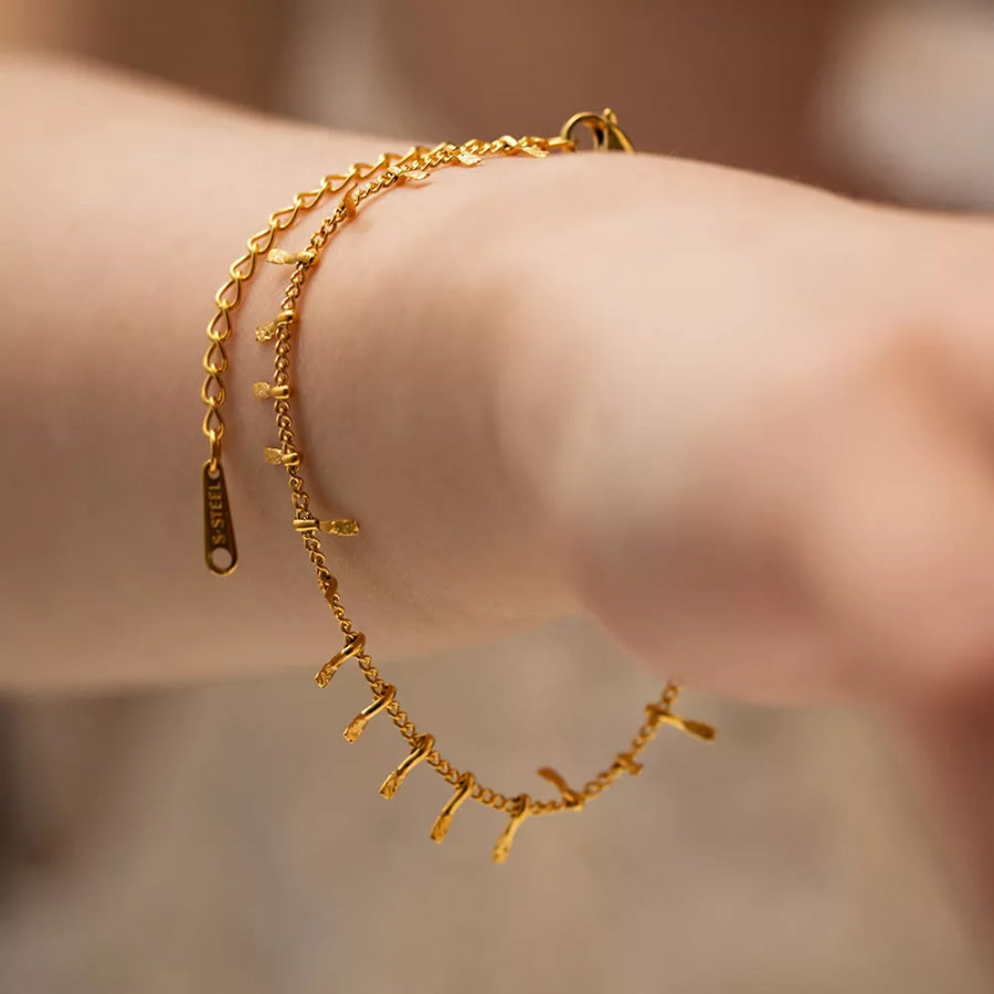 18K Gold-Plated Necklace and Bracelet Jewelry Set Gold / onesize Apparel Accessories