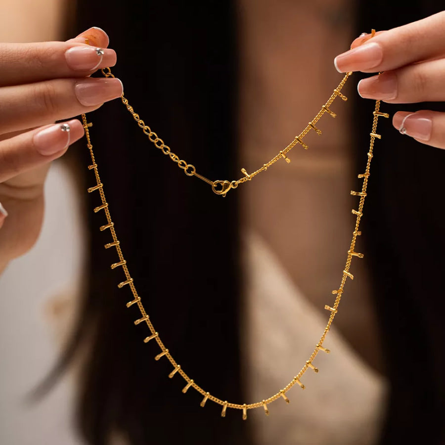 18K Gold-Plated Necklace and Bracelet Jewelry Set Gold / onesize Apparel Accessories