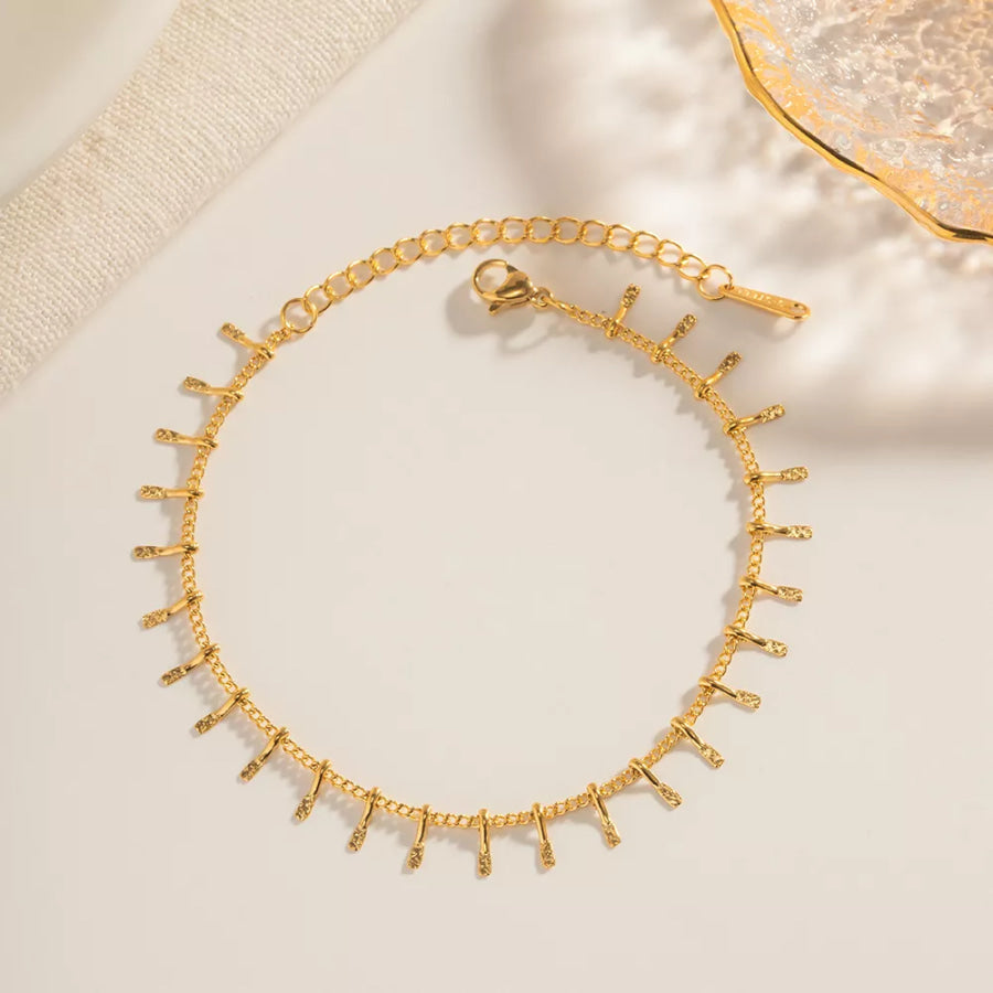 18K Gold-Plated Necklace and Bracelet Jewelry Set Gold / onesize Apparel Accessories