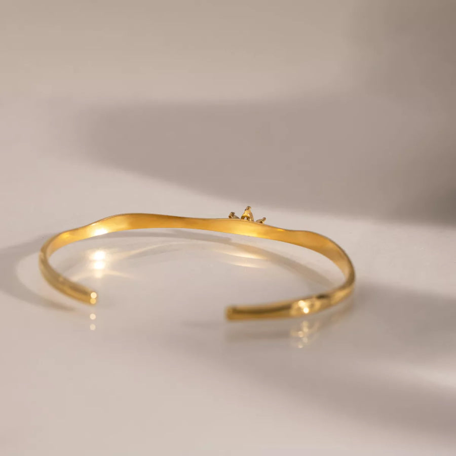 18K Gold-Plated Open Bracelet Gold / onesize Apparel and Accessories