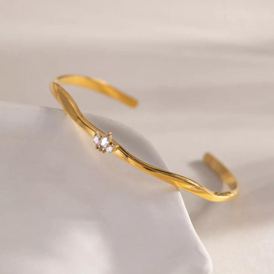 18K Gold-Plated Open Bracelet Gold / onesize Apparel and Accessories