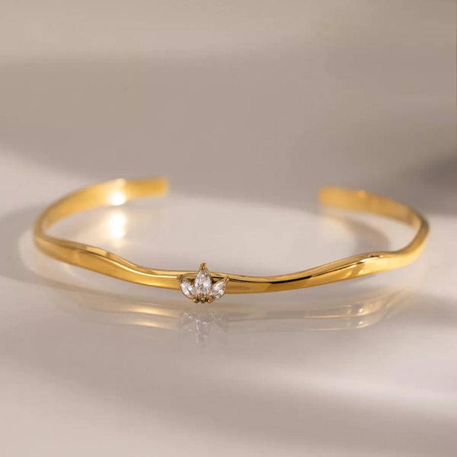 18K Gold-Plated Open Bracelet Gold / onesize Apparel and Accessories