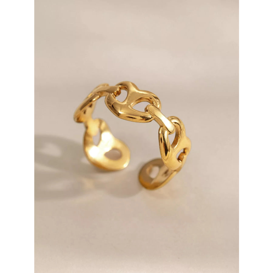 18K Gold-Plated Open Ring Gold / onesize Apparel and Accessories