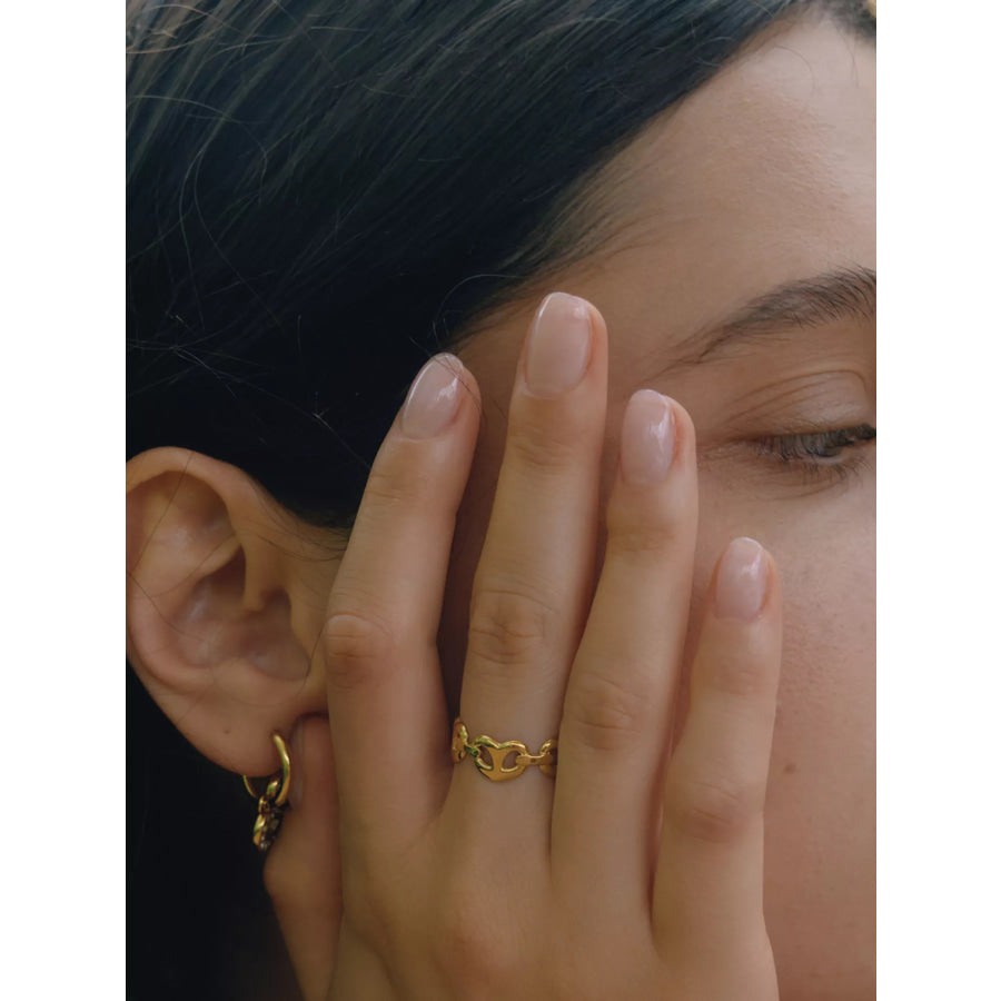 18K Gold-Plated Open Ring Gold / onesize Apparel and Accessories