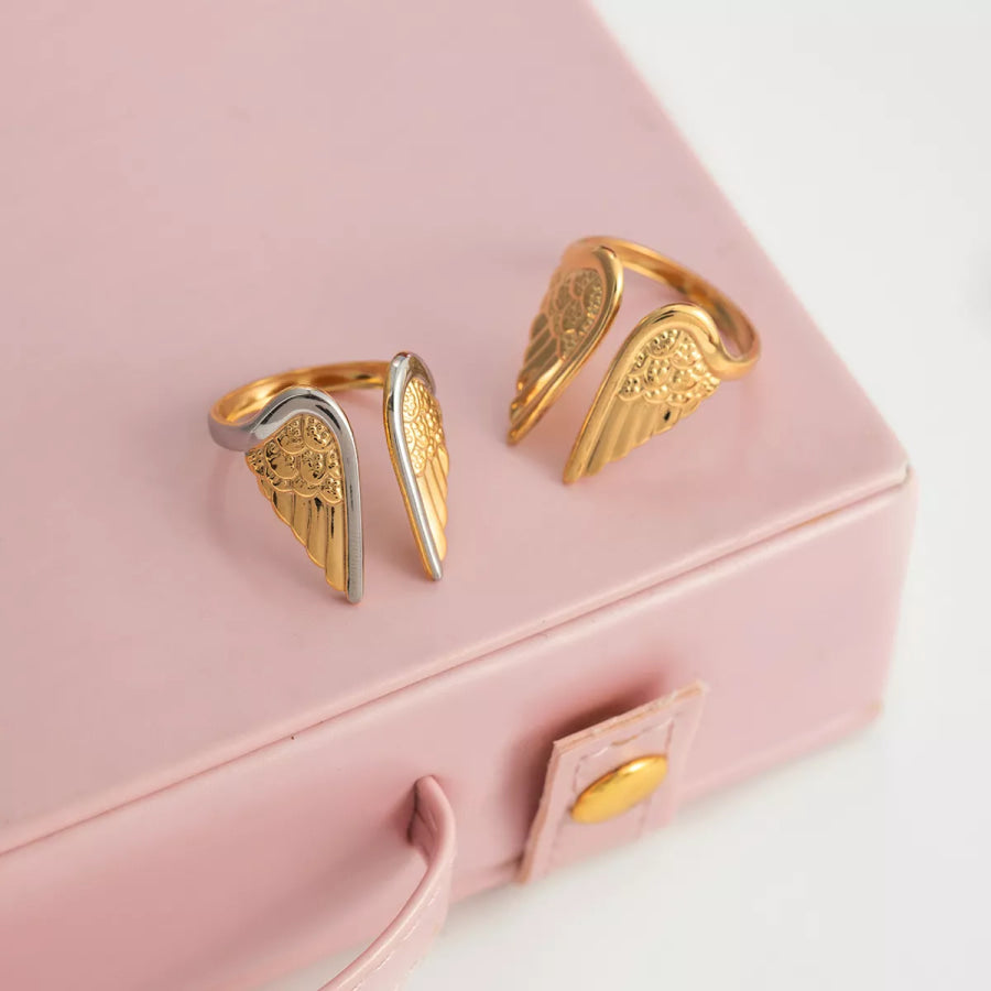 18K Gold-Plated Open Wing Ring Apparel and Accessories