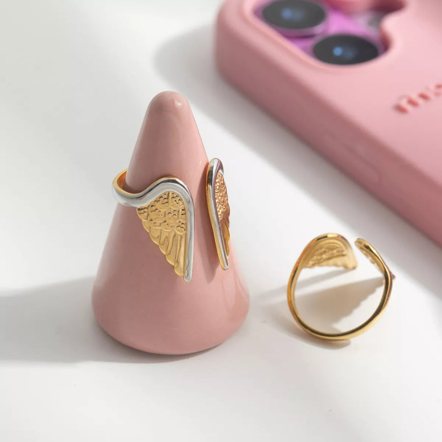 18K Gold-Plated Open Wing Ring Apparel and Accessories