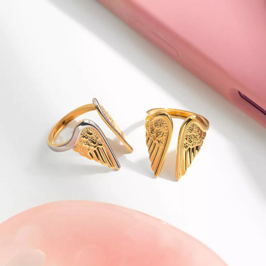 18K Gold-Plated Open Wing Ring Apparel and Accessories