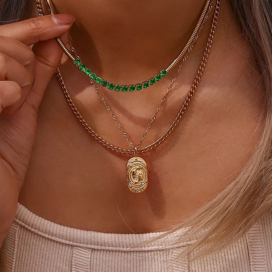 18K Gold-Plated Oval Zodiac Pendant Necklace Apparel and Accessories