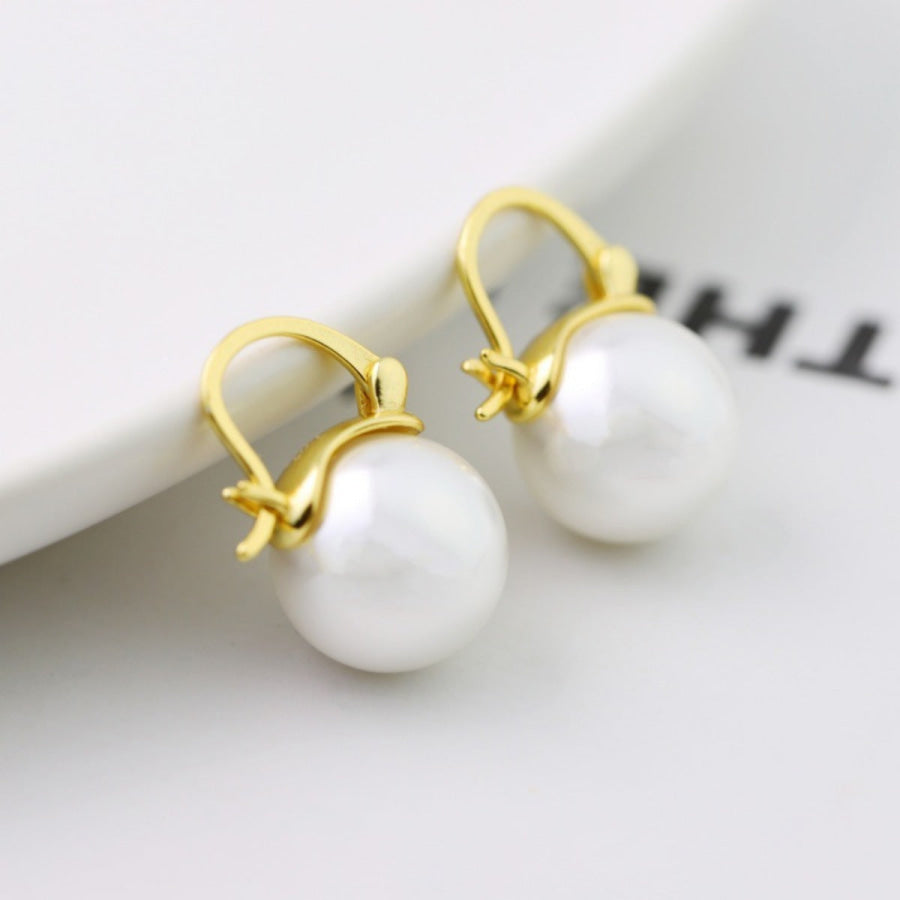18K Gold-Plated Pearl Earrings Apparel and Accessories