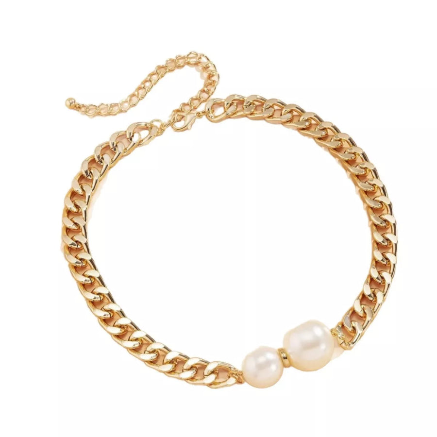 18K Gold-Plated Pearl Necklace Gold / ONESIZE Apparel and Accessories