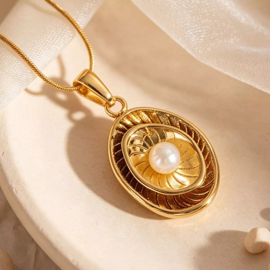 18K Gold-Plated Pearl Pendant Necklace Style A / onesize Apparel and Accessories