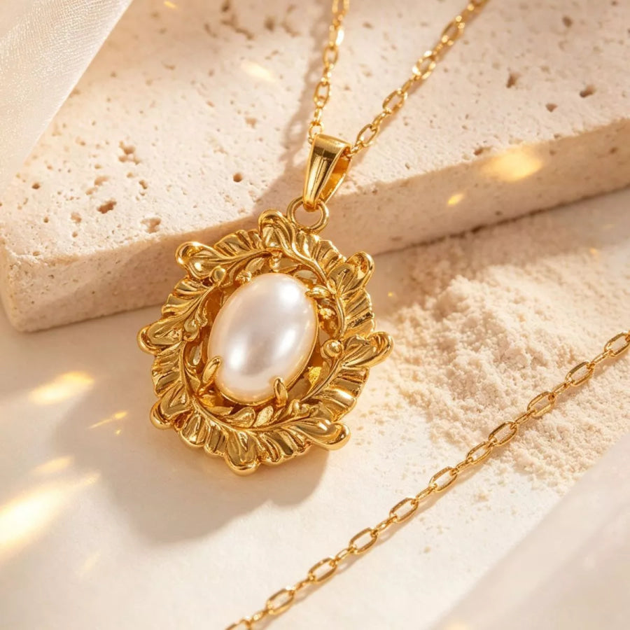 18K Gold-Plated Pearl Pendant Necklace Style E / onesize Apparel and Accessories