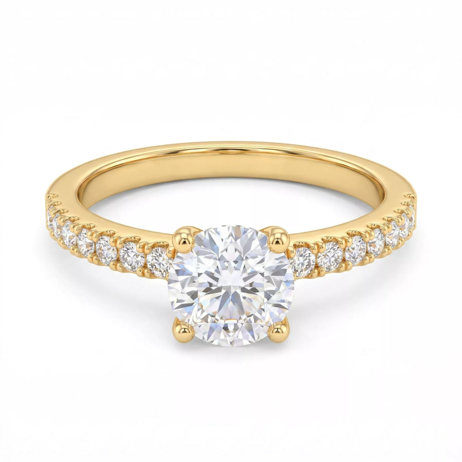 18K Gold-Plated Round Cut Zircon Ring Apparel and Accessories